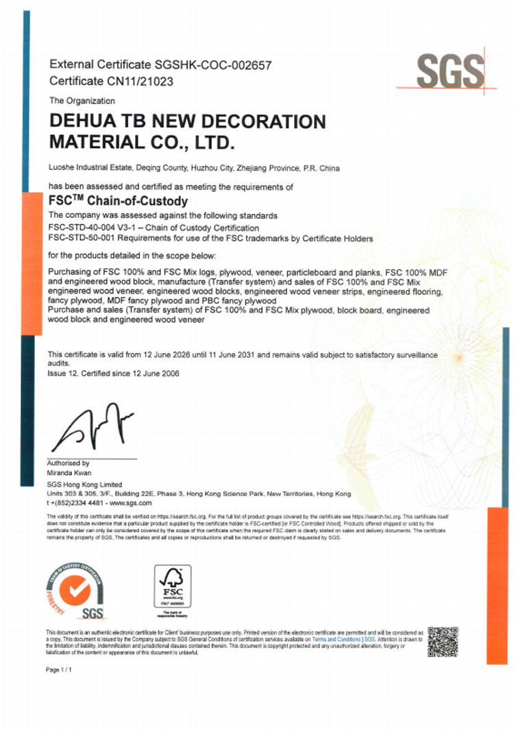 FSC Certificate